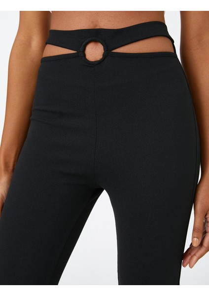 İspanyol Paça Pantolon Pencere Detaylı