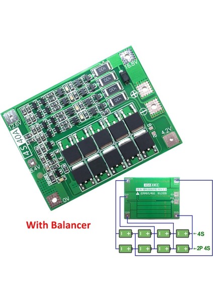 4s 40A Lipo & Lion & 18650 Bms Batarya Koruyucu Balans Devresi