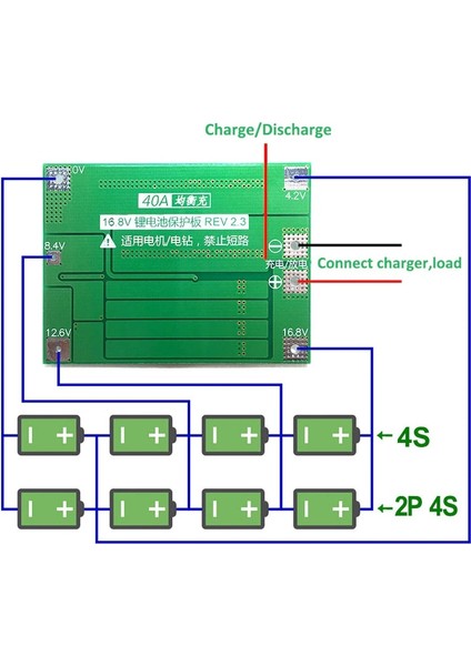 4s 40A Lipo & Lion & 18650 Bms Batarya Koruyucu Balans Devresi
