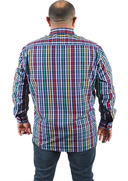 Büyük Beden Erkek Piqquare Gömlek 23360 Yesıl modelleri