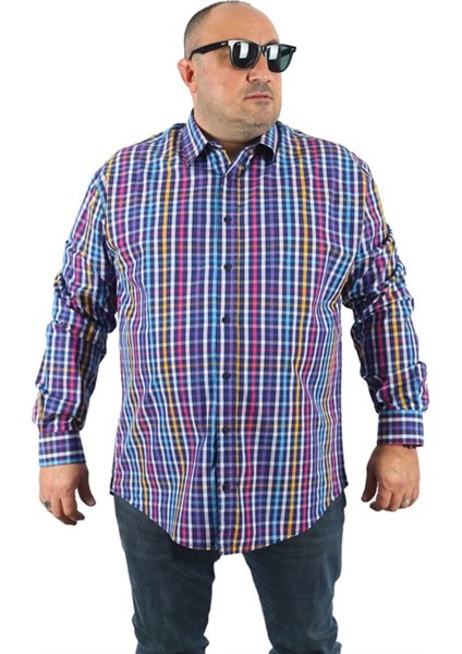 Büyük Beden Erkek Piqquare Gömlek 23360 Beyaz