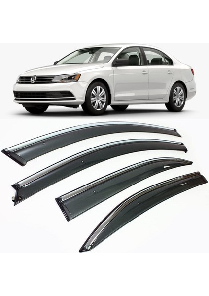 Vw Jetta 2011.2017 Mk6 4.lü Kromlu Mugen Cam Rüzgarlıgı