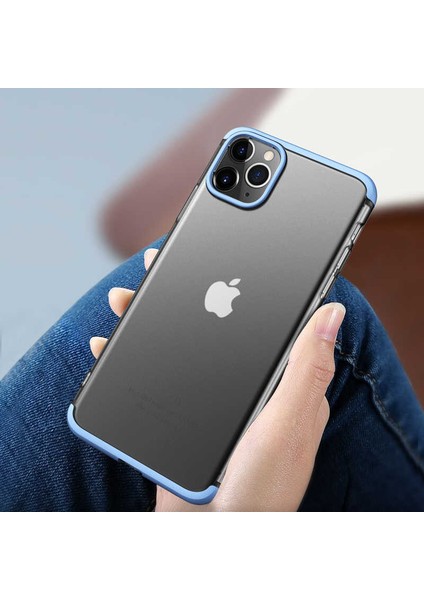 Apple iPhone 11 Pro Max Kılıf Şeffaf Mat Görünümlü Transparan Tasarımlı Kapak (Nili)