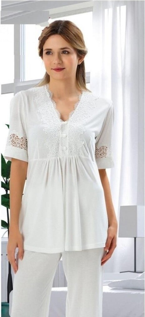 Duchesse 3007 Hamile Lohusa 3 Lü Pijama Sabahlık Takım görsel 2