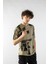Erkek Geometri Baskılı Oversize Kısa Kollu T-Shirt 1