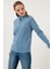 Slim Fit Yumuşak Dokulu Anti-Pilling Tüylenme Yapmayan Yarım Fermuarlı Polar Bayan POLAR 5907000 1