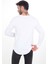 Erkek Kesik Yaka Oval Kesim Slimfit Uzun Kol Pamuk Basic T-Shirt 1