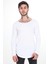 Erkek Kesik Yaka Oval Kesim Slimfit Uzun Kol Pamuk Basic T-Shirt 4