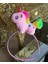 Özel Tasarım Sevimli Rengarenk Gökkuşağı Unicorn Peluş Taç Çocuk Tacı Pembe 2