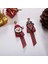 Yeni Yıl Yılbaşı Özel Gümüş Sarkıt Kurdele Sevimli Geyik Noel Baba Fiyonklu Küpe 5