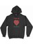 Kazablanka Fas Bayraklı Kalpli Siyah Sweatshirt Hoodie 1