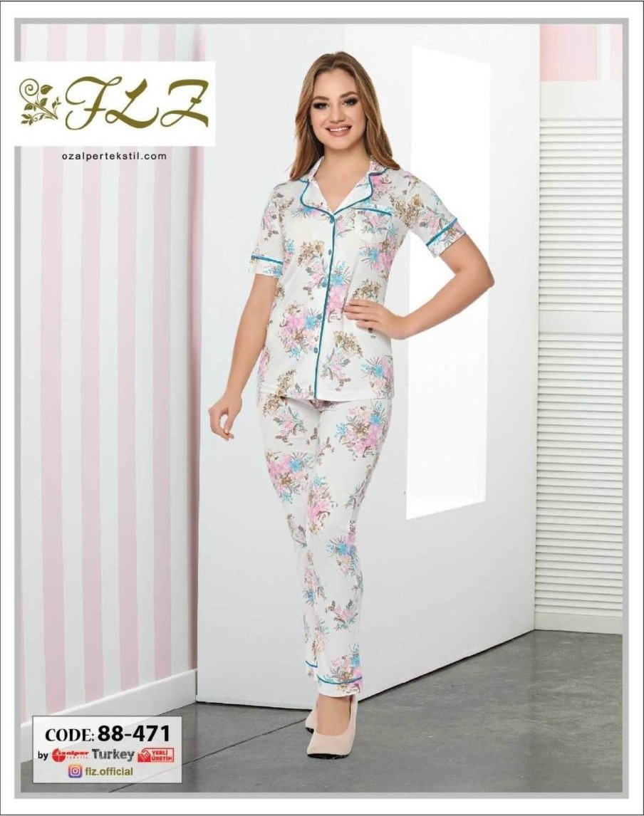Dowry Flz 88-471 Kısa Kollu Bayan Pijama Takımı görsel 3