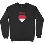 Cix Monako Bayraklı Kalpli Siyah Sweatshirt