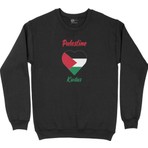 Cix Kudüs Filistin Bayraklı Kalpli Siyah Sweatshirt