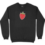 Cix Çilekli Tasarım Siyah Sweatshirt