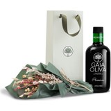 Gaia Oliva Premium Memecik Erken Hasat Natürel Sızma Zeytinyağı ve El Yapımı Çiçekli Seti (Yeni Hasat)