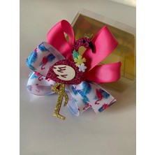 Queen Aksesuar Neon Pembe Flamingo Figürlü Kız Çocuk Bebek  Doğum Günü Hediye  Pensli Toka