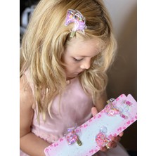 Queen Aksesuar Hareketli Pullu 4lü Unicorn Mickey Toka Seti Gold Altın Pensli