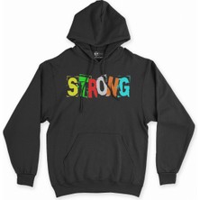 Cix Strong Tasarım Siyah Sweatshirt Hoodie