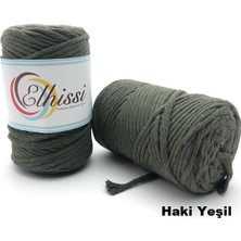 Elhissi Makrome Büklüm Tarama Ipi (3 MM-250 Gr) Haki Yeşil