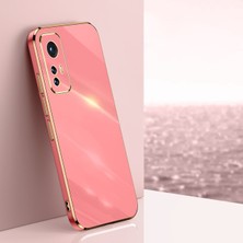 MTK Moveteck Xiaomi Mi 12T Pro 5g Uyumlu Kılıf Kamera Korumalı Parlak Gold Kenarlı Yumuşak Silikon Kapak