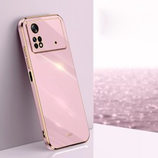 MTK Moveteck Xiaomi Poco X4 Pro 5g Uyumlu Kılıf Kamera Korumalı Parlak Gold Kenarlı Yumuşak Silikon Kapak