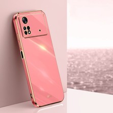 MTK Moveteck Xiaomi Poco X4 Pro 5g Uyumlu Kılıf Kamera Korumalı Parlak Gold Kenarlı Yumuşak Silikon Kapak