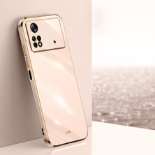 MTK Moveteck Xiaomi Poco X4 Pro 5g Uyumlu Kılıf Kamera Korumalı Parlak Gold Kenarlı Yumuşak Silikon Kapak