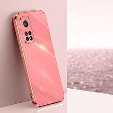 MTK Moveteck Xiaomi Mi 10T Pro Uyumlu Kılıf Kamera Korumalı Parlak Gold Kenarlı Yumuşak Silikon Kapak