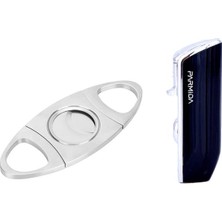 Parmida Siyah Üç Torch Çakmak ve Metal Kesici Set