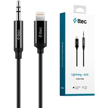 Ttec Aux To Lightning iPhone Ses Kablosu 100 Cm, 1 Metre Siyah 2 Yıl Garantili Yüksek Kalite - 2DK42S