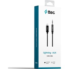 Ttec Aux To Lightning iPhone Ses Kablosu 100 Cm, 1 Metre Siyah 2 Yıl Garantili Yüksek Kalite - 2DK42S