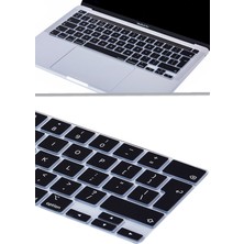 TEKNETSTORE Macbook Pro 13 Inc 2020 M1 A2338 / A2251 / A2289 ile Uyumlu Türkçe Q Klavye Silikon Koruyucu Kılıf