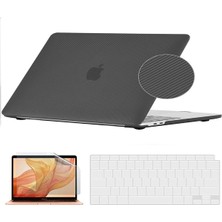 TEKNETSTORE Macbook Pro 13 Inç M2 Çip A2686 Tam Uyumlu Alt Üst Kılıf + Klavye Kılıfı + Ekran Koruyucu Film