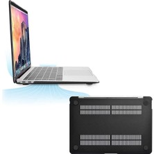 TEKNETSTORE Macbook Air 13" 2020 (M1 Çip) Uyumlu A2337 Karbon Siyah Şeffaf Kılıf