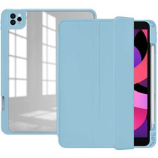 Case 4U Apple iPad Pro 11 2020 (2.Nesil) Manyetik Nort Arkası Şeffaf Standlı Kılıf Açık Mavi