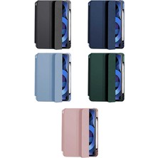 Case 4U Apple iPad Pro 12.9 2020 (4.Nesil) Manyetik Nort Arkası Şeffaf Standlı Kılıf Açık Mavi