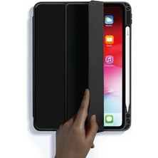 Case 4U Apple iPad Pro 12.9 2020 (4.Nesil) Manyetik Nort Arkası Şeffaf Standlı Kılıf Açık Mavi