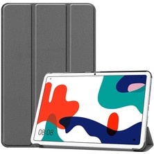 Case 4U Huawei MatePad 10.4 Kılıf Smart Cover Katlanabilir Standlı Tablet Akıllı Kapak Gri