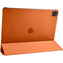 Case 4U Apple iPad Pro 12.9 2021 (5.Nesil) Smart Cover Katlanabilir Standlı Tablet Akıllı Kapak Turuncu