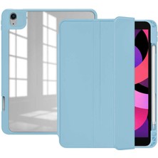 Case 4U Apple iPad Pro 12.9 2018 (3.Nesil) Manyetik Nort Arkası Şeffaf Standlı Kılıf Açık Mavi