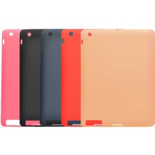 Case 4U Apple iPad 2 / 3 / 4 Kılıf Yumuşak Premier Sky Silikon Tablet Arka Kapak Koyu Pembe