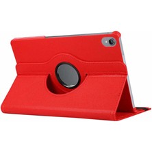 Case 4U Lenovo P11 Uyku Modlu 360 Derece Dönebilen Standlı Tablet Kılıfı Kırmızı