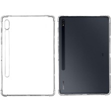 Case 4U Samsung Galaxy Tab S7 Plus T970 Uyumlu Kılıf Darbe Emici Nitro Anti Shock Silikon Kapak Şeffaf