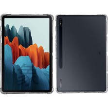 Case 4U Samsung Galaxy Tab S7 Plus T970 Uyumlu Kılıf Darbe Emici Nitro Anti Shock Silikon Kapak Şeffaf