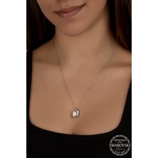 Swarovski Crystal Kadın Octagon Gümüş Kolye