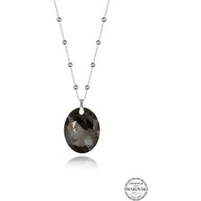Swarovski Crystal Kadın Oval Jean Paul Gaultter Tasarım Gümüş Kolye
