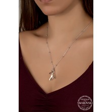 Swarovski Crystal Kadın Silver Shade Mercan Gümüş Kolye