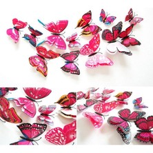 Profisher Ev Dekorasyon 3D Pvc Kelebek 12 Li Duvar Süsleme Model M1