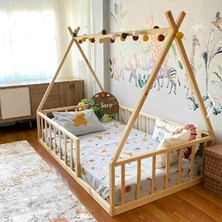 Loolpi Home Loolpi Home Montessori Bebek ve Çocuk Karyolası Unisex Doğal Ahşap Yatak
